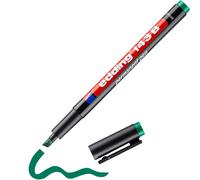 edding 143 B feutre permanent - vert - 1 stylo - pointe biseautée 1-3 mm - stylo pour écrire sur du verre, du plastique, des films et surfaces lisses - à séchage rapide résistant aux taches et étanche