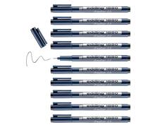 edding 1880 Feutre fin de précision - Noir - 10 stylos - Largeur de trait 0,35mm - Feutre fin pour une écriture et des esquisses précises - Pointe fine gainée métal - adapté aux règles et aux pochoirs