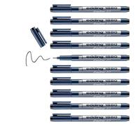 edding 1880 Feutre fin de précision - Noir - 10 stylos - Largeur de trait 0,7 mm - Feutre fin pour une écriture et des esquisses précises - Pointe fine gainée métal - adapté aux règles et aux pochoirs
