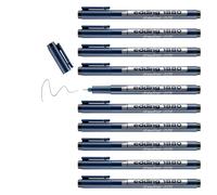 edding 1880 Feutre fin de précision - Noir - 10 stylos - Largeur de trait,2 mm - Feutre fin pour une écriture et des esquisses précises - Pointe fine gainée métal - adapté aux règles et aux pochoirs