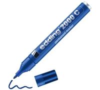 edding 2000 C Marqueur permanent - bleu - 1 stylo - pointe ronde 1,5-3 mm | sèche vite - résiste à l'eau et à l'essuyage - pour carton, plastique, bois, métal - marqueur universel