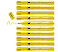 Edding 2000 C Marqueur permanent - jaune - 10 stylos - pointe ronde 1,5-3 mm - sèche vite - résiste à l'eau et à l'essuyage - pour carton, plastique, bois, métal - marqueur universel