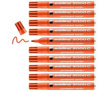 Edding 2000 C Marqueur permanent - orange - 10 stylos - pointe ronde 1,5-3 mm - sèche vite - résiste à l'eau et à l'essuyage - pour carton, plastique, bois, métal - marqueur universel