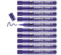 edding 2000 C Marqueur permanent - violet - 10 stylos - marqueur universel | pointe ronde 1,5-3 mm - sèche vite - résiste à l'eau et à l'essuyage - pour carton, plastique, bois, métal