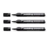 Edding 2000c marqueur indélébile Pointe ogive Noir 3 pièce(s) noir G