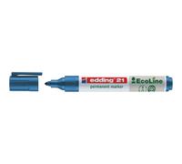 edding 21 EcoLine Marqueur permanent - 90% de plastique recyclé - pointe ogive 1,5 - 3 mm bleu