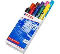 Edding 2200 C Marqueur permanent - multicolore - 10 stylos - pointe biseautée 1-5 mm - sèche vite - résiste à l'eau et à l'essuyage - pour carton, plastique, bois, métal - Marqueur universel