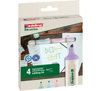 Edding 24 Ecoline Surligneur pointe biseautée 2-5 mm - pochette de 4 assortis pastel