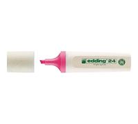 Edding 24 EcoLine Surligneur - Rose - 1 stylo - Pointe biseautée 2-5 mm - pour marquer et surligner textes et notes facilement et rapidement - rechargeable, en matériau recyclable