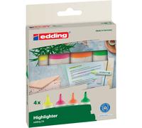 edding Surligneur Edding 24 Ecoline pointe biseautée 2-5 mm pochette de 4 assortis
