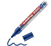 edding 250 Marqueur pour tableaux blancs - bleu - 1 stylo - pointe ronde 1,5-3 mm - feutre effaçable - pour tableaux blanc, magnétique, mémo et chevalet de conférence - sketchnotes - rechargeable