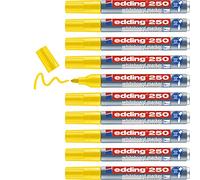 Edding 250 Marqueur pour tableaux blancs - jaune - 10 stylos - pointe ronde 1,5-3 mm - feutre effaçable - pour tableaux blanc, magnétique, mémo et chevalet de conférence - sketchnotes