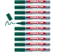 Edding 250 Marqueur pour tableaux blancs - vert - 10 stylos - rechargeable | pointe ronde 1,5-3 mm - feutre effaçable - pour tableaux blanc, magnétique, mémo et chevalet de conférence - sketchnotes