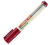 EDDING - 28 Board-Marker, pointe ogive, rouge ensemble de partie en plastique en moyen 80 % de matériel recyclé, remplissable avec edding BTK 25 et BTK 100, encre Rouge G