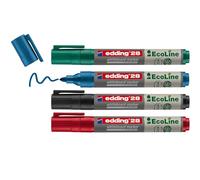 Marqueurs effaçables rechargeables Ecoline Edding E28 - Pochette de 4 couleurs assorties Couleurs assorties G