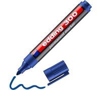 Edding 300 Marqueur Permanent - Bleu - 1 Stylo - Pointe Ronde 1,5-3 Mm - Sèche Vite, Résiste À L'eau Et Aux Frottements - Pour Carton, Plastique, Bois, Métal, Verre
