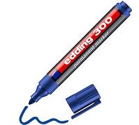 Edding 300 Marqueur permanent - bleu - 1 stylo - pointe ronde 1,5-3 mm - sèche vite, résiste à l'eau et aux frottements - pour carton, plastique, bois, métal, verre