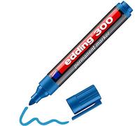 edding 300 Marqueur permanent - bleu clair - 1 stylo - pointe ronde 1,5-3 mm - sèche vite, résiste à l'eau et aux frottements - pour carton, plastique, bois, métal, verre