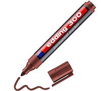 edding 300 Marqueur permanent - marron - 1 stylo - pointe ronde 1,5-3 mm - sèche vite, résiste à l'eau et aux frottements - pour carton, plastique, bois, métal, verre