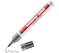edding 3000 Marqueur permanent - gris - 1 stylo - marqueur universel | pointe ronde 1,5-3 mm - sèche vite - résiste à l'eau et à l'essuyage - pour carton, plastique, bois, métal