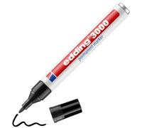 edding 3000 Marqueur permanent - noir - 1 stylo - pointe ronde 1,5-3 mm | sèche vite - résiste à l'eau et à l'essuyage - pour carton, plastique, bois, métal - marqueur universel