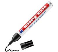Edding 3000 Marqueur permanent - noir - 1 stylo - pointe ronde 1,5-3 mm - sèche vite - résiste à l'eau et à l'essuyage - pour carton, plastique, bois, métal - marqueur universel