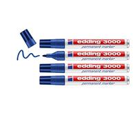 Edding 3000 Marqueur permanent - noir - 4 stylos - pointe ronde 1,5-3 mm - sèche vite - résiste à l'eau et à l'essuyage - pour carton, plastique, bois, métal - marqueur universel