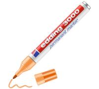 edding 3000 Marqueur permanent - orange clair - 1 stylo - pointe ronde 1,5-3 mm - sèche vite - résiste à l'eau et à l'essuyage - pour carton, plastique, bois, métal - marqueur universel