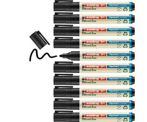 edding 31 EcoLine flipchart marker - black - box of 10 - round nib 1,5-3 mm - ma