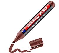 edding 330 Marqueur permanent - marron - 1 stylo - pointe biseautée 1-5 mm - sèche vite, résiste à l'eau et aux frottements - pour carton, plastique, bois, métal, verre
