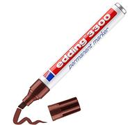 edding 3300 Marqueur permanent - marron - 1 stylo - pointe biseautée 1-5 mm - sèche vite - résiste à l'eau et à l'essuyage - pour carton, plastique, bois, métal - Marqueur universel