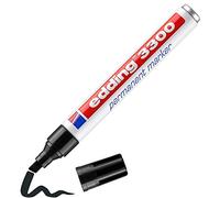 edding 3300 Marqueur permanent - noir - 1 stylo - pointe biseautée 1-5 mm - sèche vite - résiste à l'eau et à l'essuyage - pour carton, plastique, bois, métal - Marqueur universel