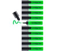 edding 345 Surligneur - Vert clair- 10 stylos - Pointe biseautée 2-5 mm - parfait pour des marquages et des surlignages lumineux de textes et notes