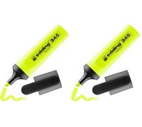 Edding 345 surligneurs - jaune - 1 stylo - Pointe biseautée 2-5 mm - parfait pour des marquages et des surlignages lumineux de textes et notes (Lot de 2)
