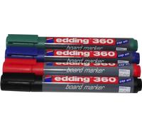 Marqueur Edding pour tableau blanc 360, rechargeable, set de 4 couleurs