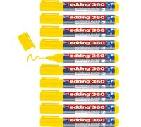 Edding 360 Marqueur pour tableaux blancs - jaune - 10 stylos - pointe ronde 1,5-3 mm - feutre effaçable - pour tableaux blanc, magnétique, mémo et chevalet de conférence - sketchnotes