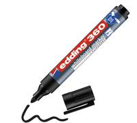 Edding 360 Marqueur pour tableaux blancs - noir - 1 stylo - pointe ronde 1,5-3 mm - feutre effaçable - pour tableaux blanc, magnétique, mémo et chevalet de conférence - sketchnotes - rechargeable