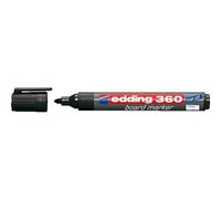 Edding 360 Marqueur pour tableaux blancs - noir - 1 stylo - pointe ronde 1,5-3 mm - feutre effaçable - pour tableaux blanc, magnétique, mémo et chevalet de conférence - sketchnotes - rechargeable