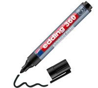 Edding 360 Marqueur pour tableaux blancs - noir - 1 stylo - pointe ronde 1,5-3 mm - feutre effaçable - pour tableaux blanc, magnétique, mémo et chevalet de conférence - sketchnotes - rechargeable