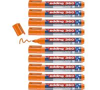 edding Feutres pour tableaux blancs 360 – lot de 10 orange – pointe ronde 1,5–3 mm effaçable