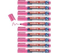 Edding 360 Marqueur Pour Tableaux Blancs - Rose - 10 Stylos - Pointe Ronde 1,5-3 Mm - Feutre Effaçable - Pour Tableaux Blanc, Magnétique, Mémo Et Chevalet De Conférence - Sketchnotes