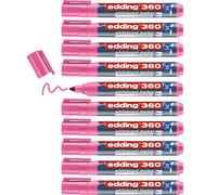 Edding 360 Marqueur pour tableaux blancs - rose - 10 stylos - pointe ronde 1,5-3 mm - feutre effaçable - pour tableaux blanc, magnétique, mémo et chevalet de conférence - sketchnotes