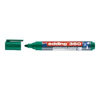 Edding 360 Marqueur pour tableaux blancs - vert - 1 stylo - pointe ronde 1,5-3 mm - feutre effaçable - pour tableaux blanc, magnétique, mémo et chevalet de conférence - sketchnotes - rechargeable