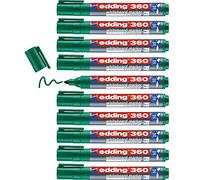 edding Marqueur pour tableaux blancs 360 – pointe ronde 1,5-3 mm – effaçable – vert x10