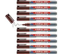 Edding 361 Marqueur pour tableaux blancs - marron - 10 stylos - pointe ronde 1 mm - feutre effaçable - pour tableaux blanc, magnétique, mémo et chevalet de conférence - sketchnotes