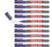 Edding 361 Marqueur pour tableaux blancs - violet - 10 stylos - pointe ronde 1 mm - feutre effaçable - pour tableaux blanc, magnétique, mémo et chevalet de conférence - sketchnotes