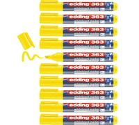 Edding 363 Marqueur pour tableaux blancs - jaune - 10 stylos - pointe biseautée 1-5 mm - feutre effaçable - pour tableaux, blanc, magnétique, mémo et chevalet de conférence - sketchnotes