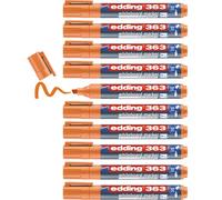 Edding 363 Marqueur pour tableaux blancs - orange - 10 stylos - pointe biseautée 1-5 mm - feutre effaçable - pour tableaux, blanc, magnétique, mémo et chevalet de conférence - sketchnotes