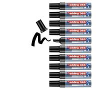 Edding 365 Marqueur pour tableaux blancs - Noir - 10 stylos - Pointe biseautée 2-7 mm - pour tableau blanc, verre, ardoise, chevalet - s'efface à sec sans laisser de trace, ne sèche pas