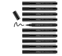 edding 366 marqueur pour tableaux blancs - noir - 10 stylos - pointe ronde 1 mm - effaçable à sec - pour tableaux blancs, tableaux en verre, tableaux magnétiques et tableaux de notes